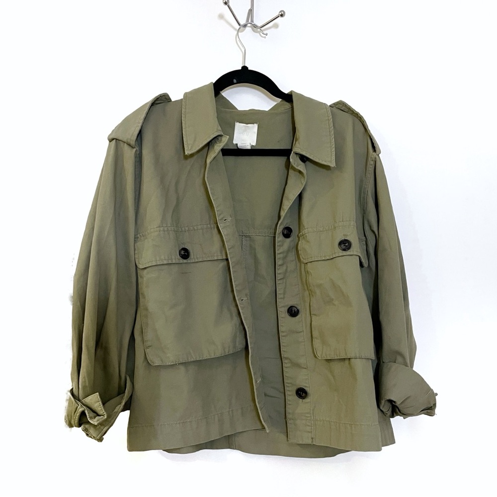 H&M Olive Green Light Overshirt Jacket